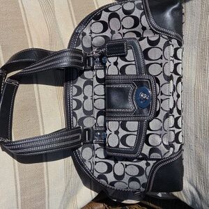 Coach Black and Gray Women's Handbag NWOT